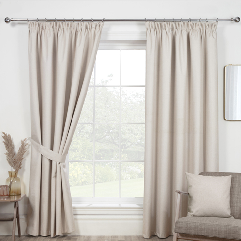 Eclipse (Blackout) Pencil Pleat, Natural - Ready Made Curtains - Image 3